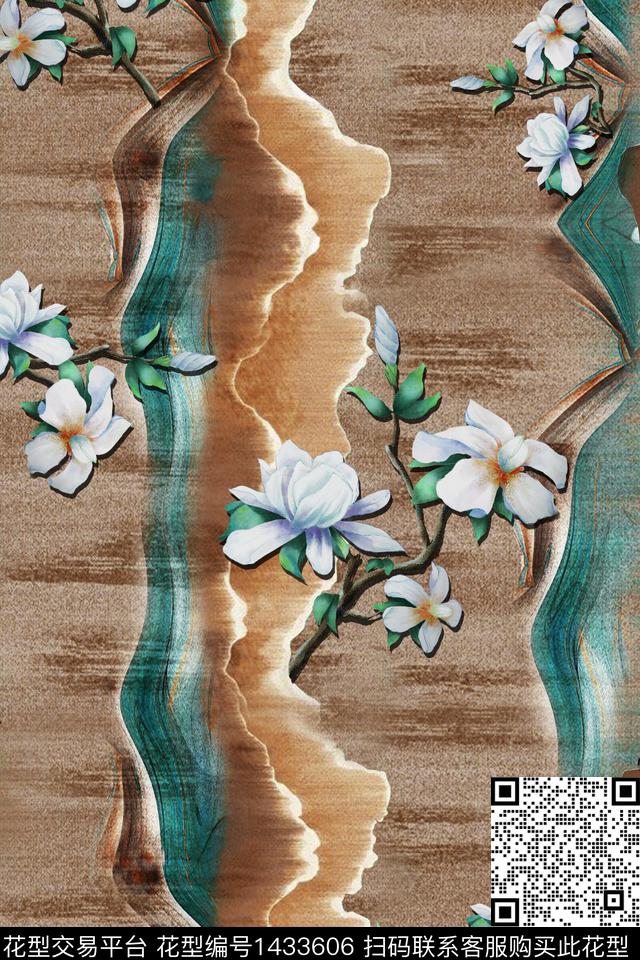 香云纱真丝中国风数码印花华亿平台下载（图片编号: 1433606） - 瓦栏（Walan）