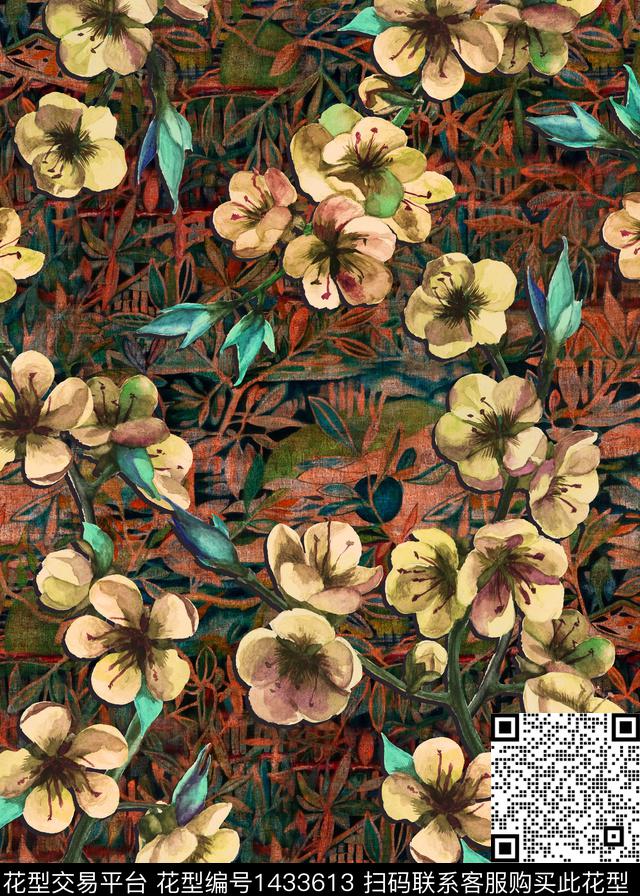 民族风香云纱复古数码印花华亿平台下载（图片编号: 1433613） - 瓦栏（Walan）