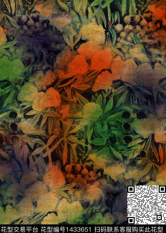 香云纱中老年中国风数码印花华亿平台下载（图片编号: 1433651） - 瓦栏（Walan）