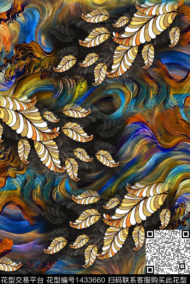 民族风复古香云纱数码印花华亿平台下载（图片编号: 1433660） - 瓦栏（Walan）