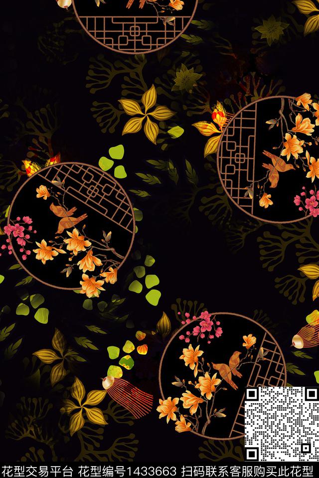 民族风复古香云纱数码印花华亿平台下载（图片编号: 1433663） - 瓦栏（Walan）
