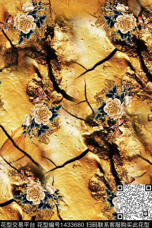 民族风复古香云纱数码印花华亿平台下载（图片编号: 1433680） - 瓦栏（Walan）