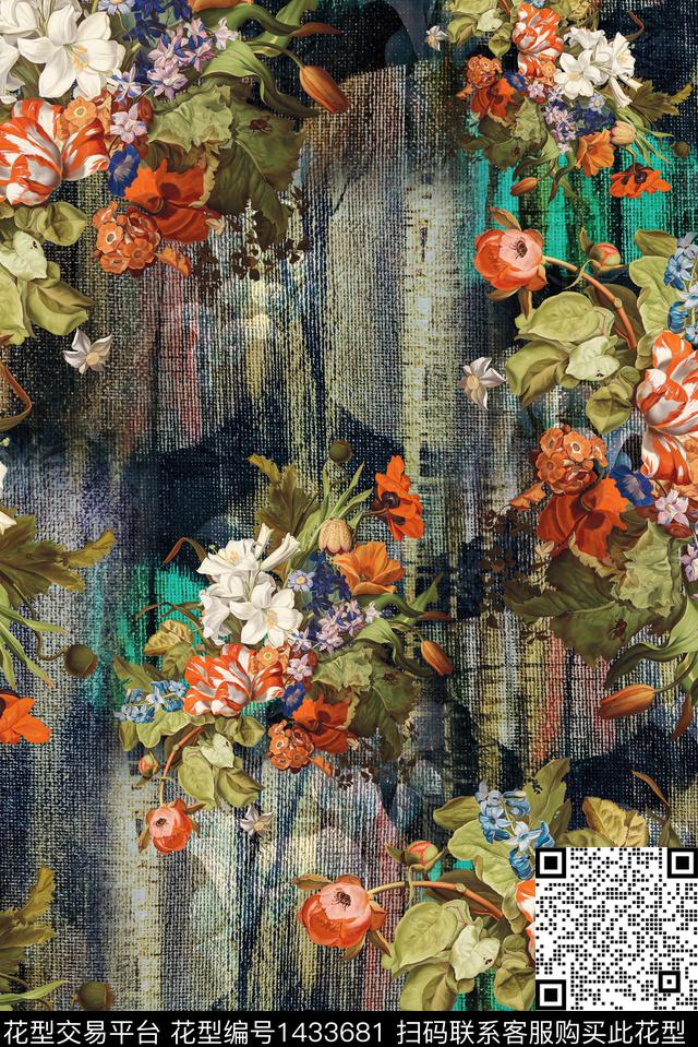 民族风复古香云纱数码印花华亿平台下载（图片编号: 1433681） - 瓦栏（Walan）