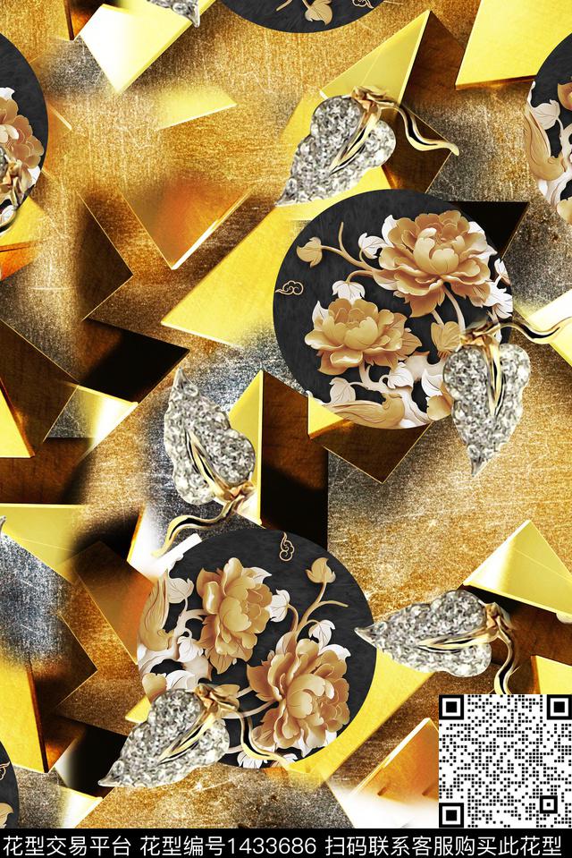 民族风复古香云纱数码印花华亿平台下载（图片编号: 1433686） - 瓦栏（Walan）