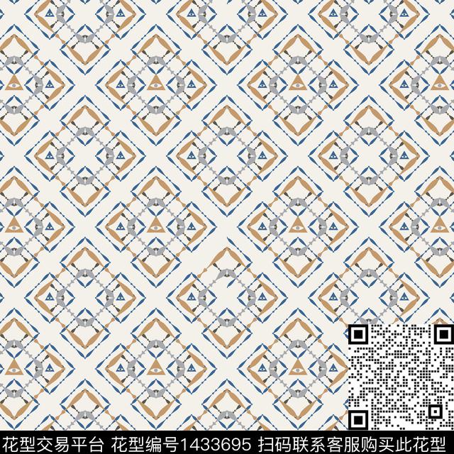 几何大牌风小清新数码印花华亿平台下载（图片编号: 1433695） - 瓦栏（Walan）