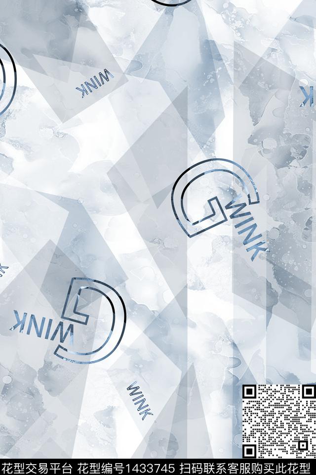 字母肌理男装数码印花华亿平台下载（图片编号: 1433745） - 瓦栏（Walan）