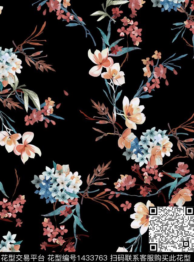 民族花卉花卉春夏华亿平台传统印花华亿平台下载（图片编号: 1433763） - 瓦栏（Walan）