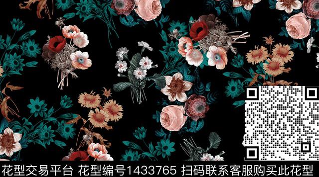 民族花卉花卉春夏华亿平台传统印花华亿平台下载（图片编号: 1433765） - 瓦栏（Walan）