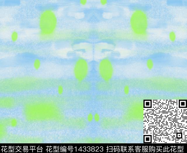 数码华亿平台笔触抽象花卉数码印花华亿平台下载（图片编号: 1433823） - 瓦栏（Walan）