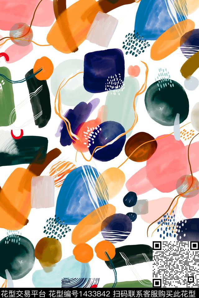 几何年轻女性大牌风数码印花华亿平台下载（图片编号: 1433842） - 瓦栏（Walan）
