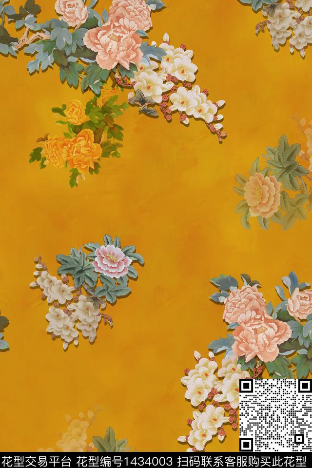 香云纱真丝中国风数码印花华亿平台下载（图片编号: 1434003） - 瓦栏（Walan）