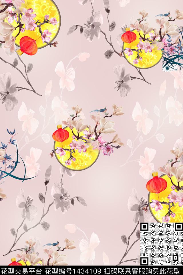 女装花卉中国风数码印花华亿平台下载（图片编号: 1434109） - 瓦栏（Walan）