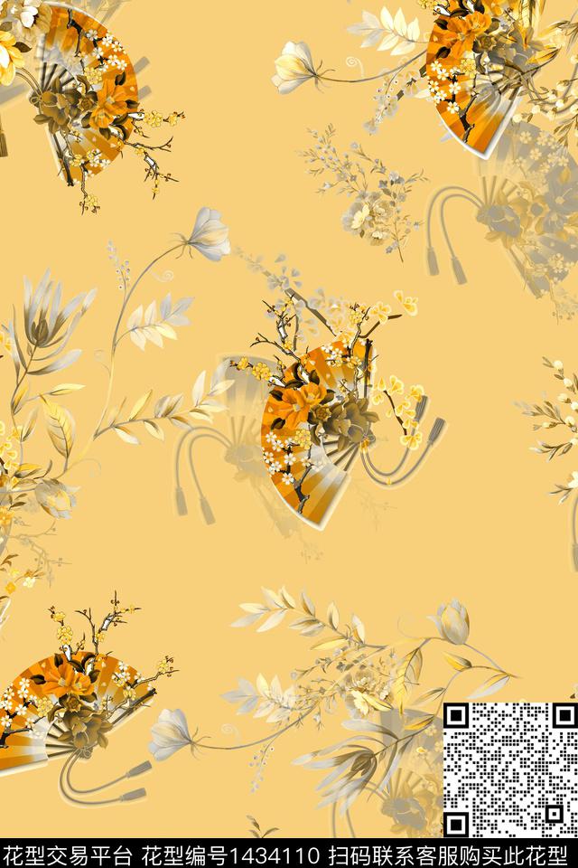 女装花卉中国风数码印花华亿平台下载（图片编号: 1434110） - 瓦栏（Walan）
