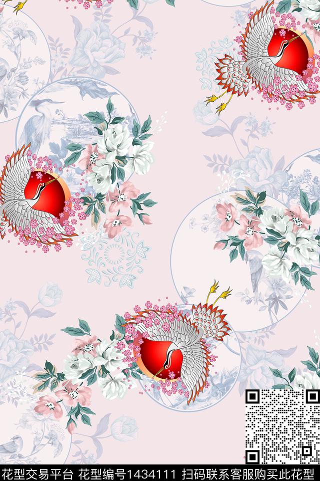 女装花卉中国风数码印花华亿平台下载（图片编号: 1434111） - 瓦栏（Walan）