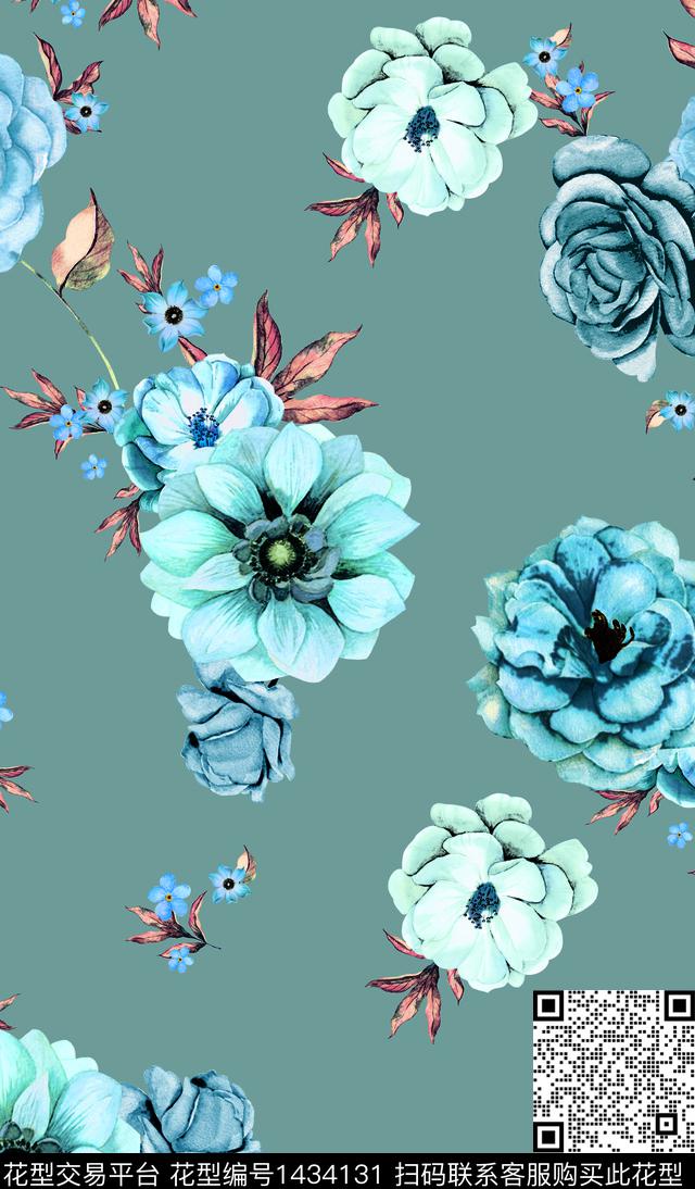 数码华亿平台女装花卉数码印花华亿平台下载（图片编号: 1434131） - 瓦栏（Walan）