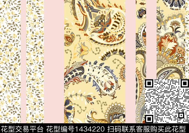 民族花卉大牌风小碎花数码印花华亿平台下载（图片编号: 1434220） - 瓦栏（Walan）