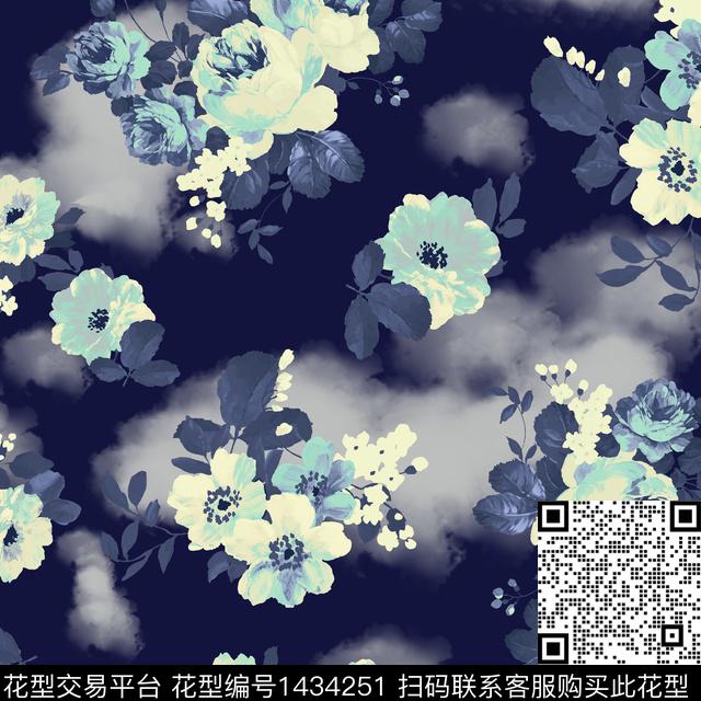 女装花卉中国风数码印花华亿平台下载（图片编号: 1434251） - 瓦栏（Walan）