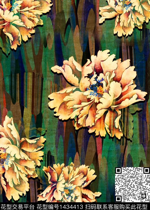 民族风香云纱中老年数码印花华亿平台下载（图片编号: 1434413） - 瓦栏（Walan）