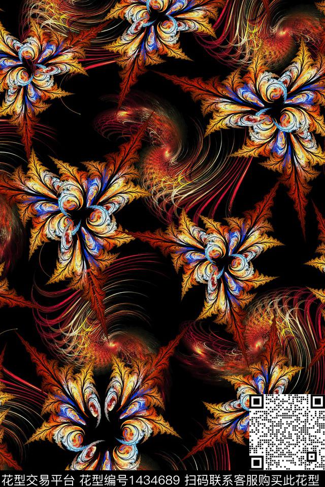 底纹花卉满版散花数码印花华亿平台下载（图片编号: 1434689） - 瓦栏（Walan）