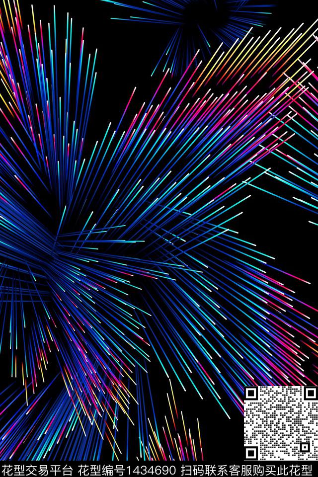 线条渐变抽象数码印花华亿平台下载（图片编号: 1434690） - 瓦栏（Walan）