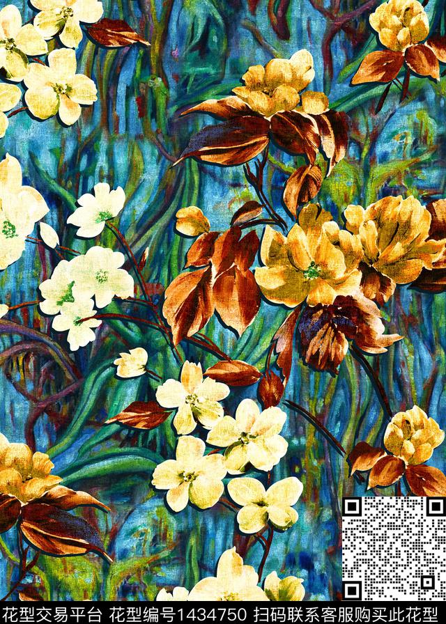 香云纱中老年中国风数码印花华亿平台下载（图片编号: 1434750） - 瓦栏（Walan）