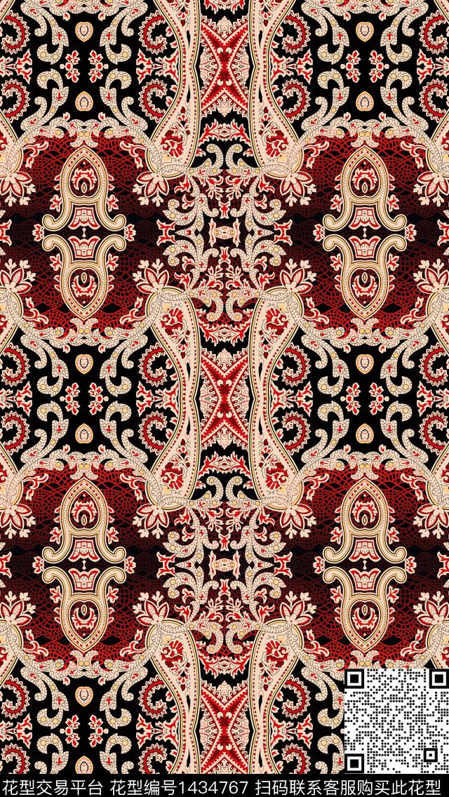 女装民族风大牌风数码印花华亿平台下载（图片编号: 1434767） - 瓦栏（Walan）