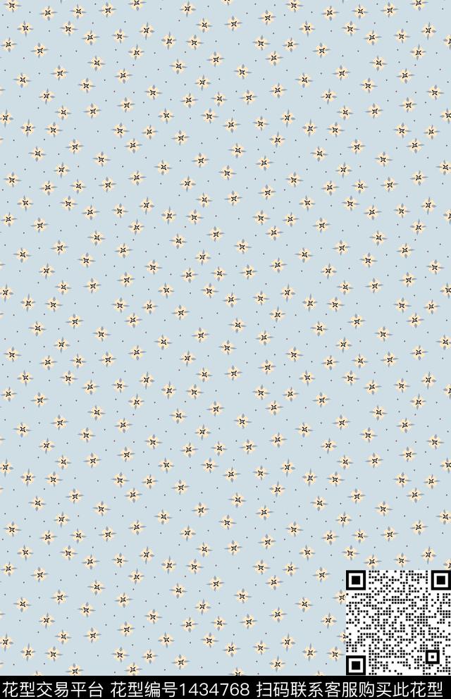 抽象花卉女装小碎花传统印花华亿平台下载（图片编号: 1434768） - 瓦栏（Walan）