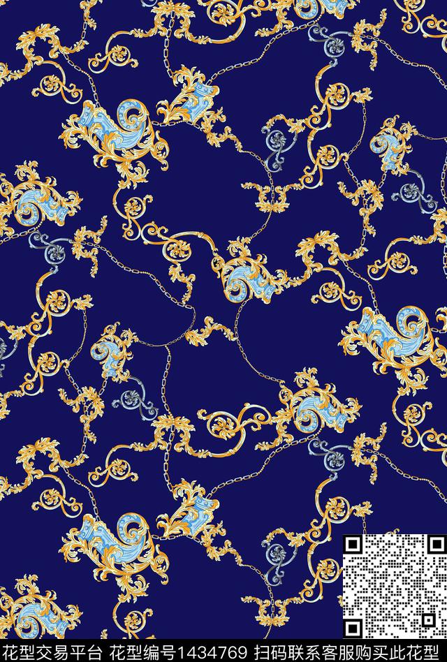 几何女装大牌风传统印花华亿平台下载（图片编号: 1434769） - 瓦栏（Walan）