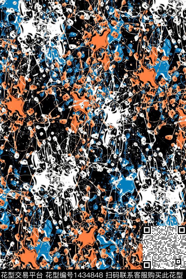 抽象男装户外家居服数码印花华亿平台下载（图片编号: 1434848） - 瓦栏（Walan）