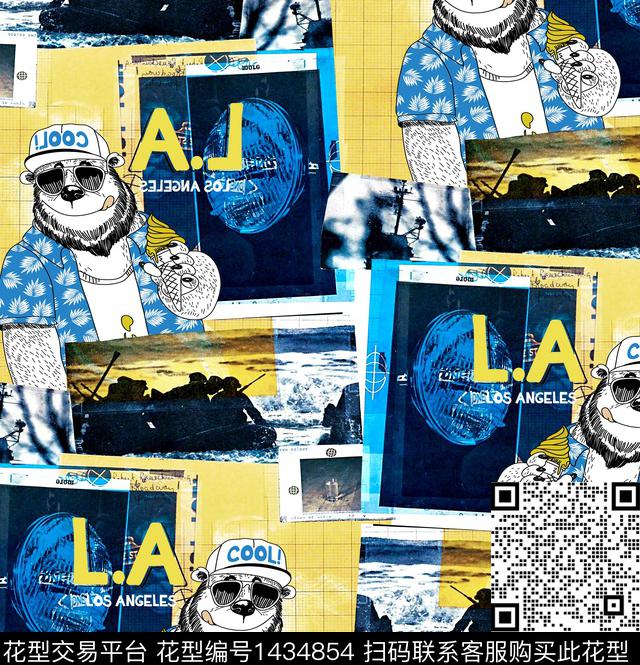 字母卡通混合拼接数码印花华亿平台下载（图片编号: 1434854） - 瓦栏（Walan）