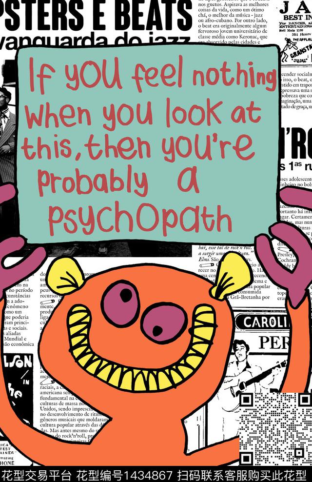 卡通人物报纸趣味数码印花华亿平台下载（图片编号: 1434867） - 瓦栏（Walan）