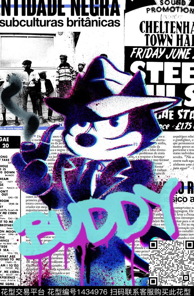 字母海报卡通数码印花华亿平台下载（图片编号: 1434976） - 瓦栏（Walan）