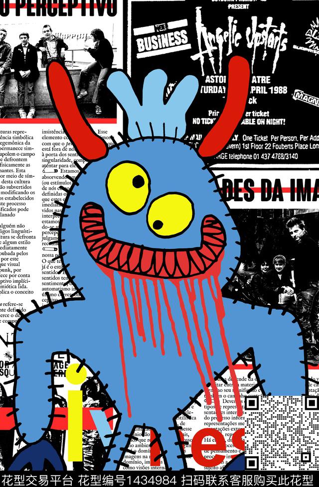 字母海报卡通数码印花华亿平台下载（图片编号: 1434984） - 瓦栏（Walan）