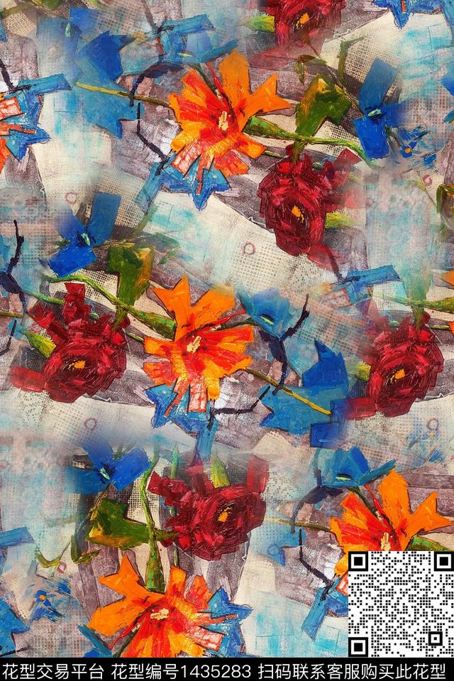 女装民族风花卉数码印花华亿平台下载（图片编号: 1435283） - 瓦栏（Walan）