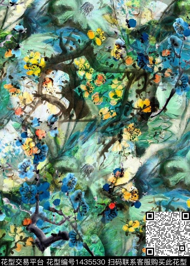 香云纱中老年中国风数码印花华亿平台下载（图片编号: 1435530） - 瓦栏（Walan）