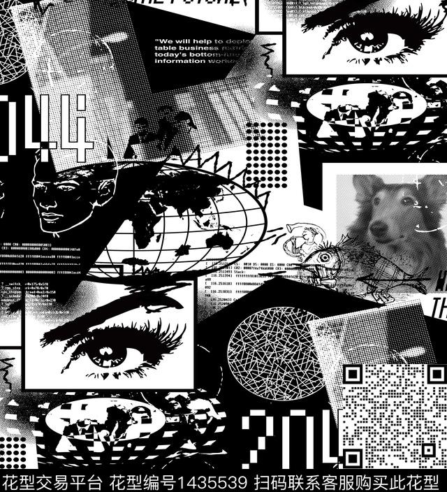 字母眼睛海报数码印花华亿平台下载（图片编号: 1435539） - 瓦栏（Walan）