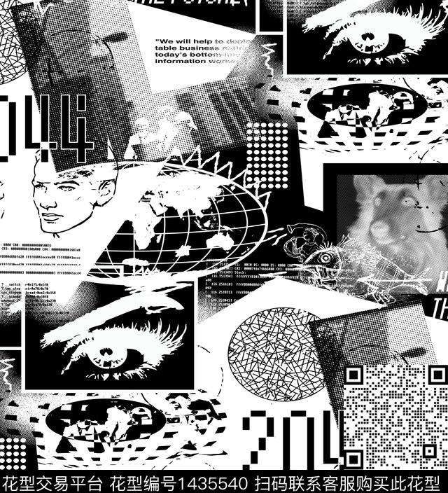 字母眼睛海报数码印花华亿平台下载（图片编号: 1435540） - 瓦栏（Walan）