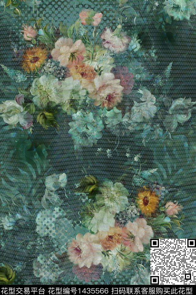 油画华亿平台中老年花卉数码印花华亿平台下载（图片编号: 1435566） - 瓦栏（Walan）