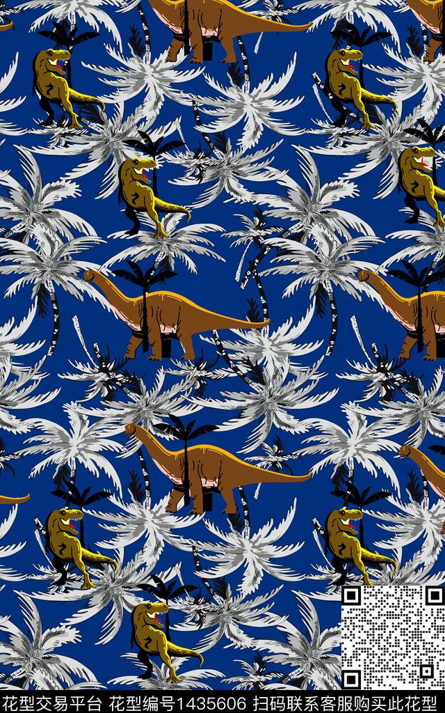 动物满版散花热带华亿平台传统印花华亿平台下载（图片编号: 1435606） - 瓦栏（Walan）