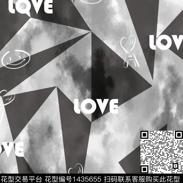 字母涂鸦几何传统印花华亿平台下载（图片编号: 1435655） - 瓦栏（Walan）