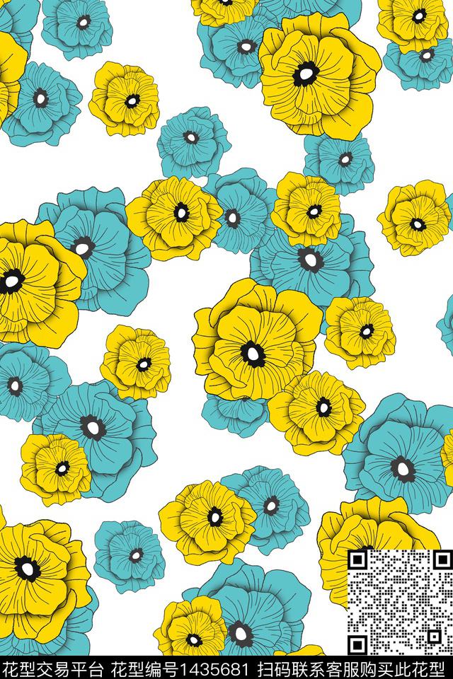 雪纺大牌风小清新传统印花华亿平台下载（图片编号: 1435681） - 瓦栏（Walan）