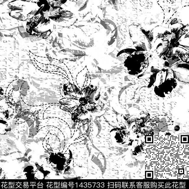 定位花扎染华亿平台花卉数码印花华亿平台下载（图片编号: 1435733） - 瓦栏（Walan）
