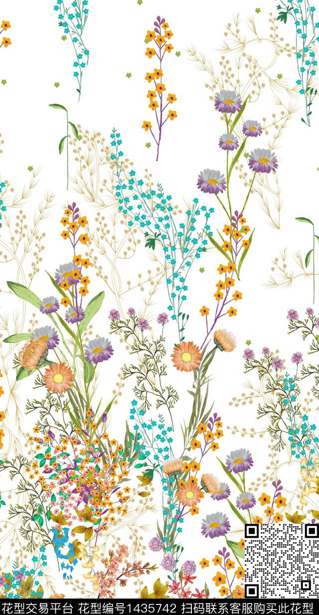 数码华亿平台女装花卉数码印花华亿平台下载（图片编号: 1435742） - 瓦栏（Walan）