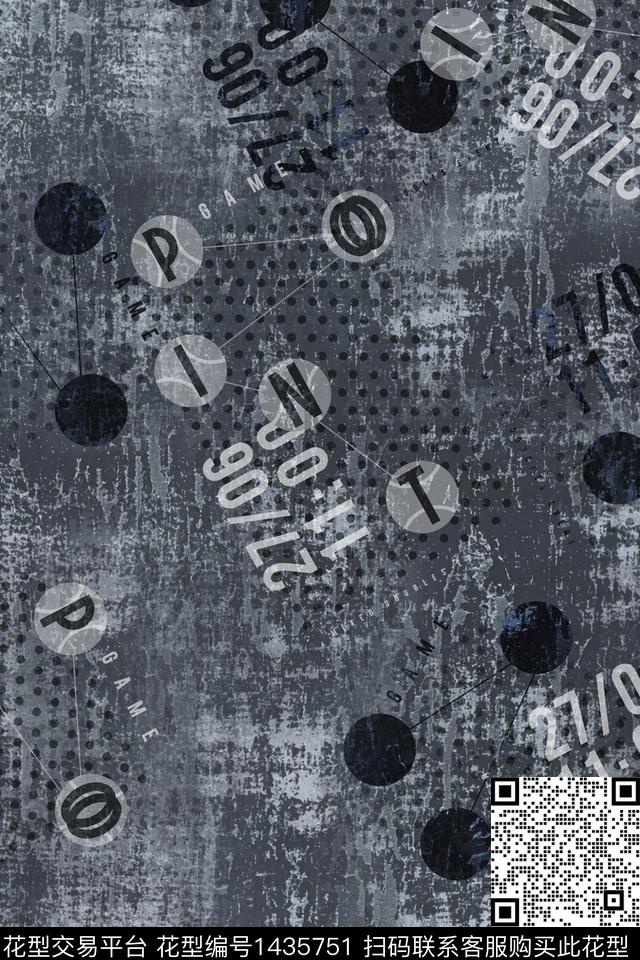 字母几何肌理数码印花华亿平台下载（图片编号: 1435751） - 瓦栏（Walan）