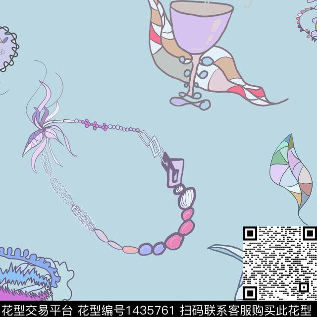 几何香水瓶可爱传统印花华亿平台下载（图片编号: 1435761） - 瓦栏（Walan）