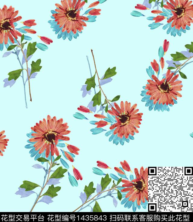 女装花卉大牌风数码印花华亿平台下载（图片编号: 1435843） - 瓦栏（Walan）