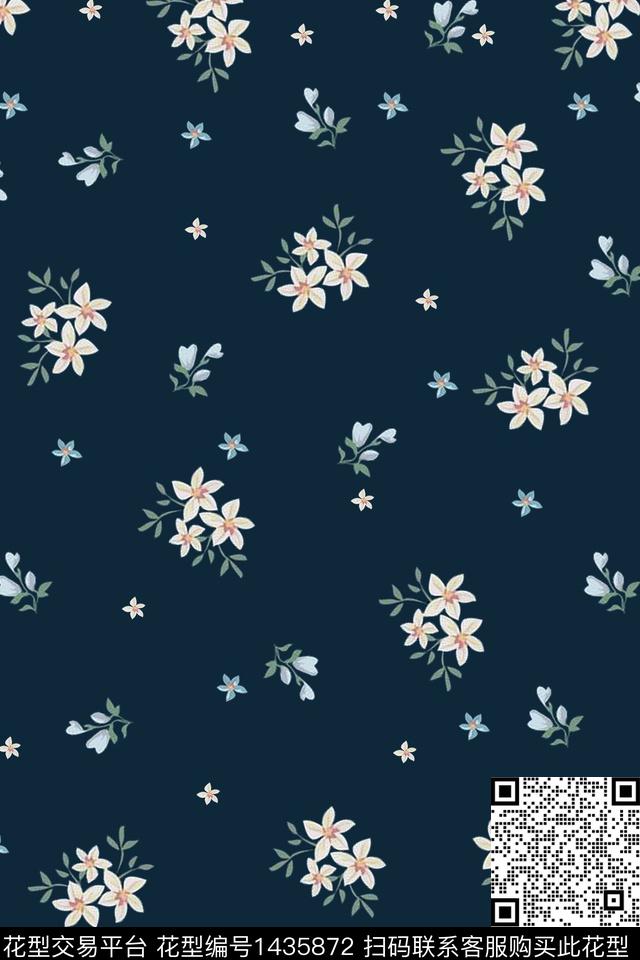 花卉小清新小碎花数码印花华亿平台下载（图片编号: 1435872） - 瓦栏（Walan）
