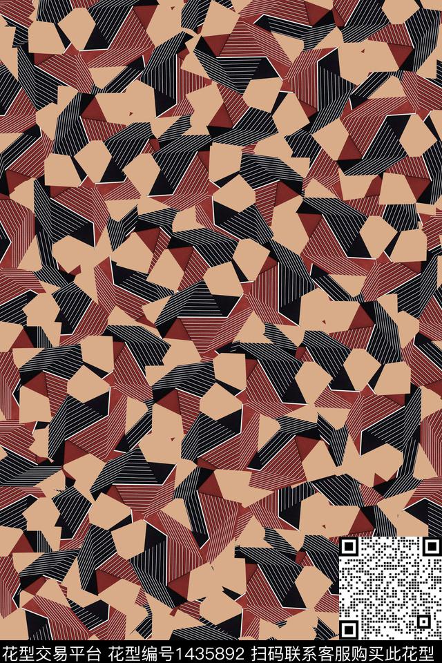 几何休闲中国风数码印花华亿平台下载（图片编号: 1435892） - 瓦栏（Walan）