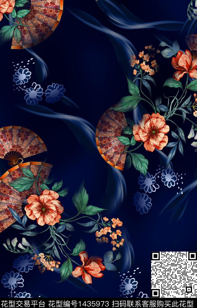 几何香云纱大牌风数码印花华亿平台下载（图片编号: 1435973） - 瓦栏（Walan）