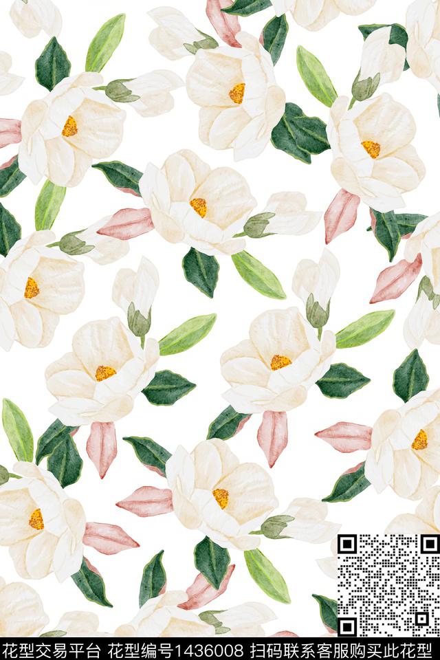 花卉大牌风小碎花数码印花华亿平台下载（图片编号: 1436008） - 瓦栏（Walan）